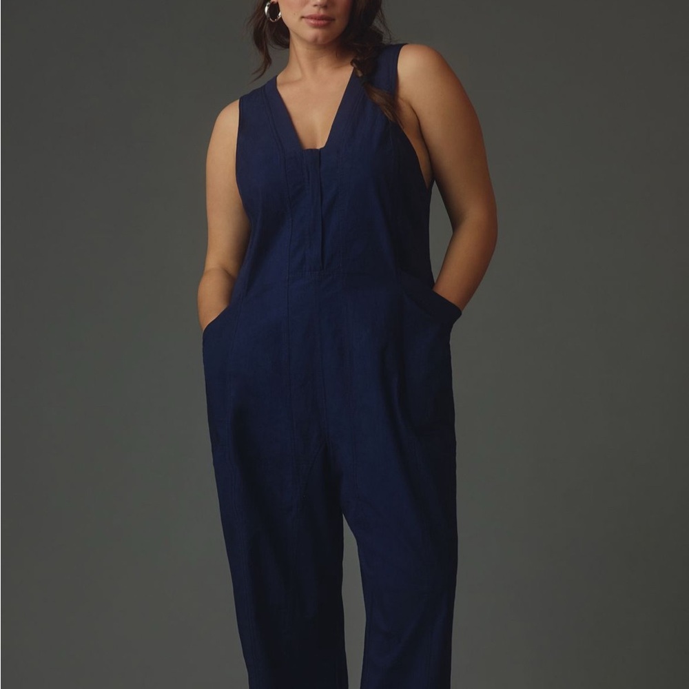 Anthropologie Navy Jumpsuit